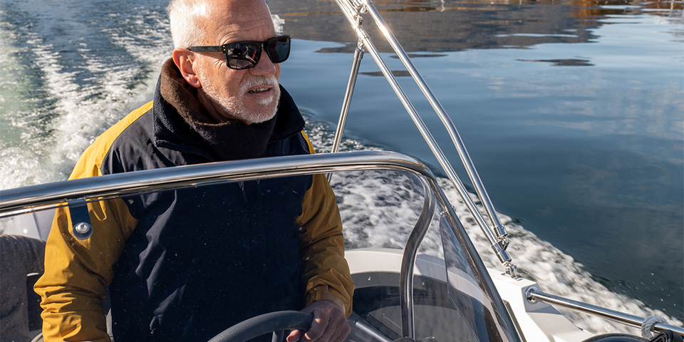 Man driving a boat 