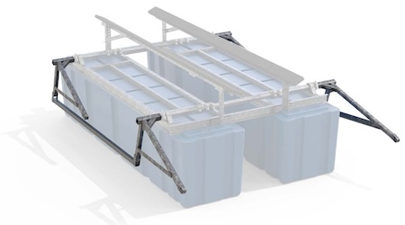 Aegis boat life frame with Pitman arms down